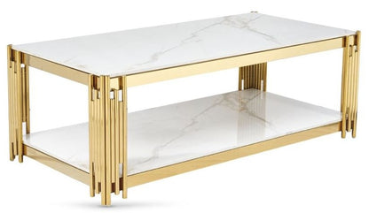 Belini Glass and Stainless Steel Coffee Table