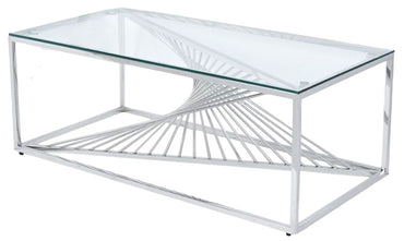 Calabria Glass and Stainless Steel Coffee Table