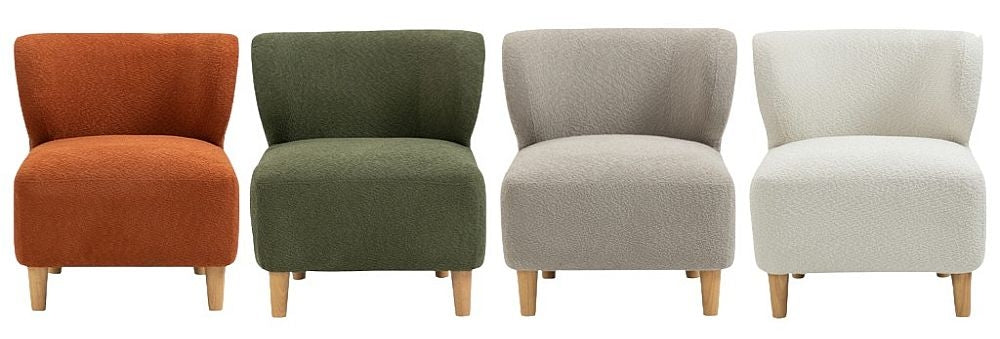 Josie Fabric Accent Chair - Comes in Grey, White and Moss Options