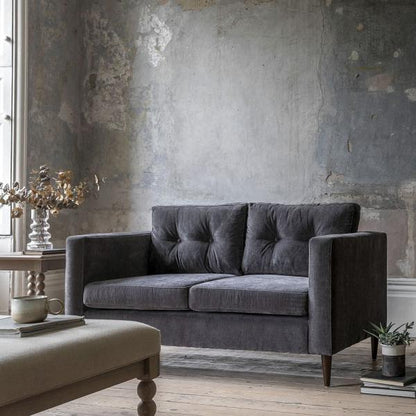 Whitwell 2 Seater Charcoal Fabric Sofa