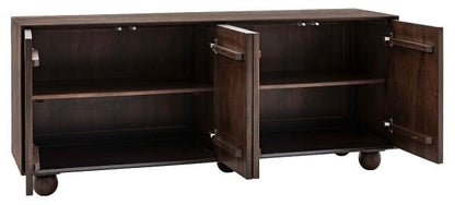 Arc Dark Mango Wood Large Sideboard - 4 Doors