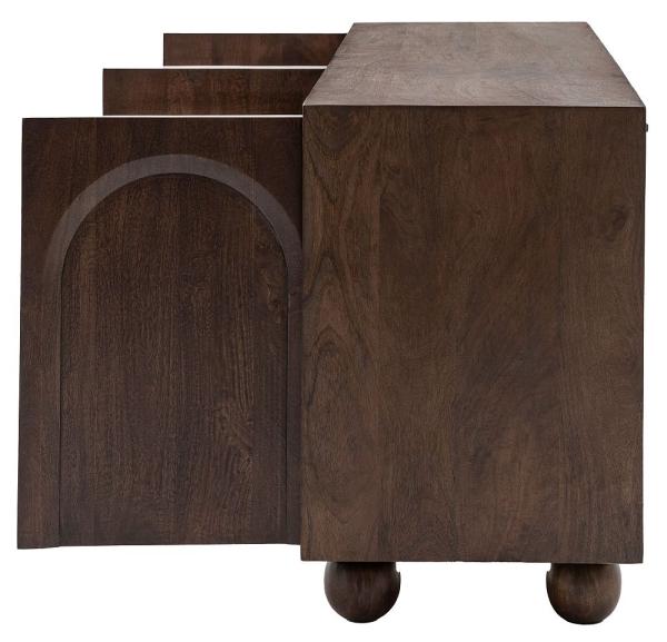 Arc Dark Mango Wood Large Sideboard - 4 Doors