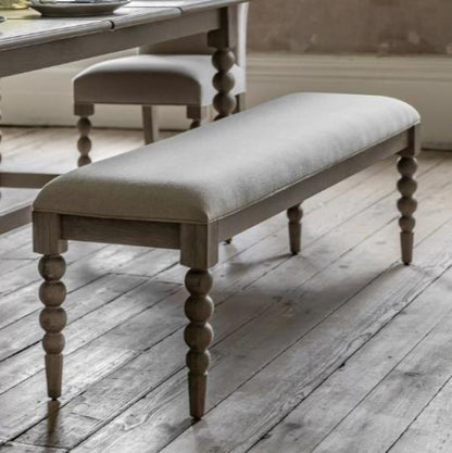 Artisan Natural Dining Bench with Bobbin Legs