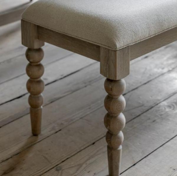 Artisan Natural Dining Bench with Bobbin Legs