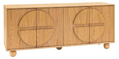 Geo Natural Geomatric Large Sideboard - 4 Doors