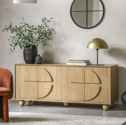 Geo Natural Geomatric Large Sideboard - 4 Doors