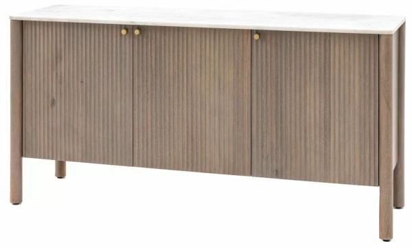 Marmo White Marble Top Medium Sideboard - 3 Doors