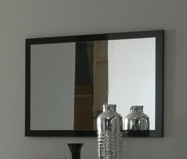 Ambra Black Italian Rectangular Wall Mirror - 90cm x 60cm