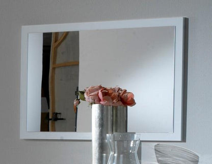 Ambra White Italian Rectangular Wall Mirror - 90cm x 60cm