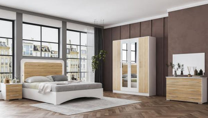 Dalia Light Oak Italian 4 Door Wardrobe