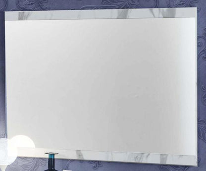 Cristal White Italian Rectangular Wall Mirror - 110cm x 90cm