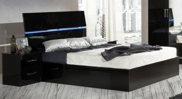 Simona Black Italian Bed - Comes in Double, King and Queen Size Options