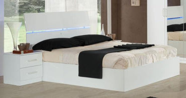 Simona White Italian Bed - Comes in Double, King and Queen Size Options