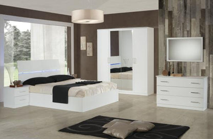 Simona White Italian Bed - Comes in Double, King and Queen Size Options