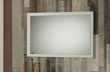 Simona White Italian Rectangular Wall Mirror - 90cm x 60cm