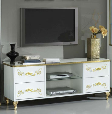 Sofia White Italian 4 Drawer Plasma TV Unit