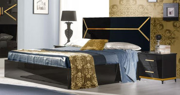 Elegance Black Italian Bed - Comes in King and Queen Size Options