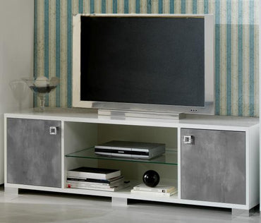 Stella White Italian 2 Door Plasma TV Unit