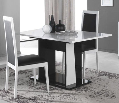 Elisa White Italian Extending Rectangular Dining Table Set with 2 Dining Chair