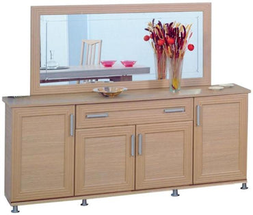 Sonia Light Oak Italian 4 Door Buffet Sideboard