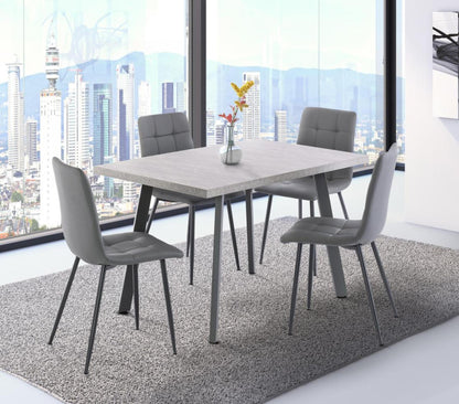 Athens Rhine Light Grey Top 4 Seater Extending Dining Table