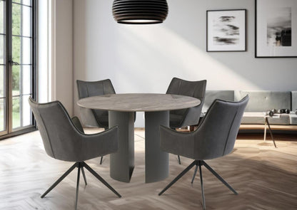 Bossini Dark Grey 4 Seater Round Dining Table