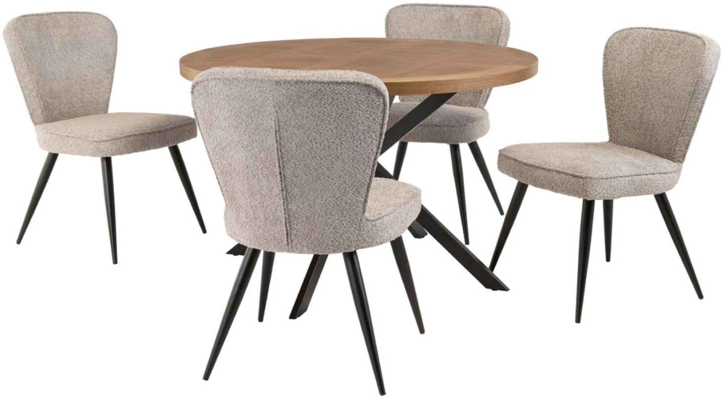 Carson Oak 4 Seater Round Dining Table