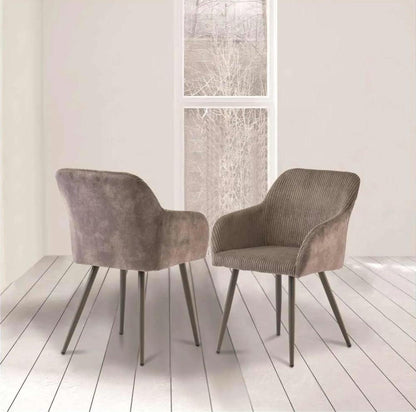 Gavi Brown Velvet Fabric Dining Chair (Sold in Pairs)