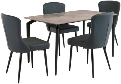 Lugo Grey Sintered Stone Top 4 Seater Dining Table