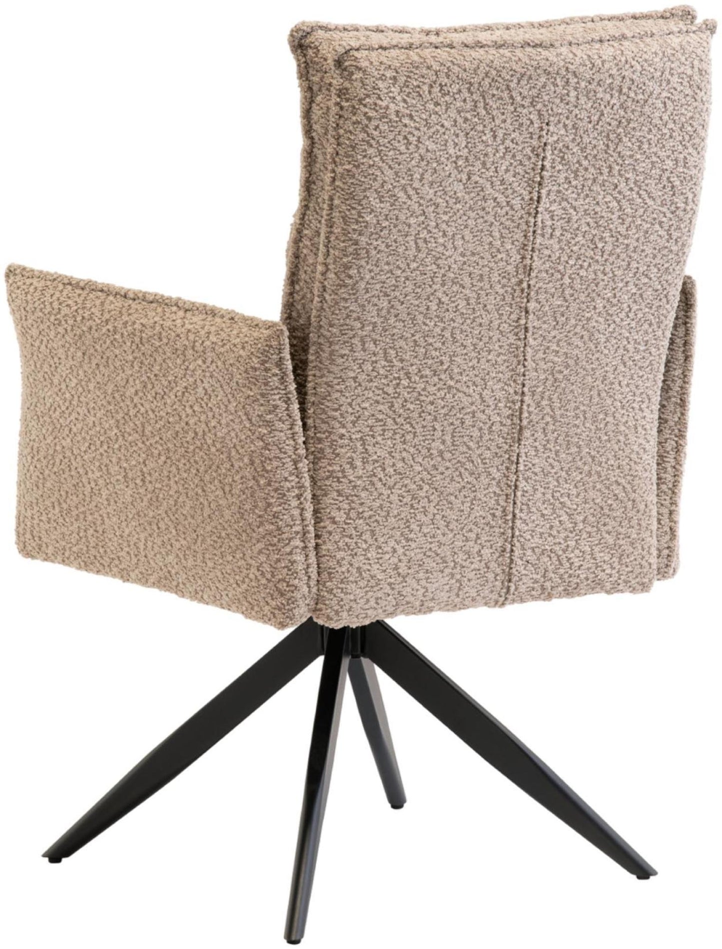 Perlo Beige Swivel Fabric Dining Chair (Sold in Pairs)