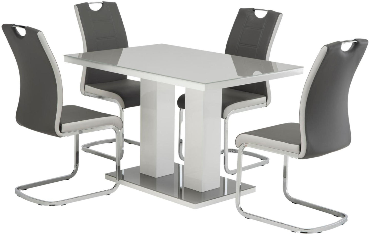 Riley Grey and Glass 4 Seater Dining Table