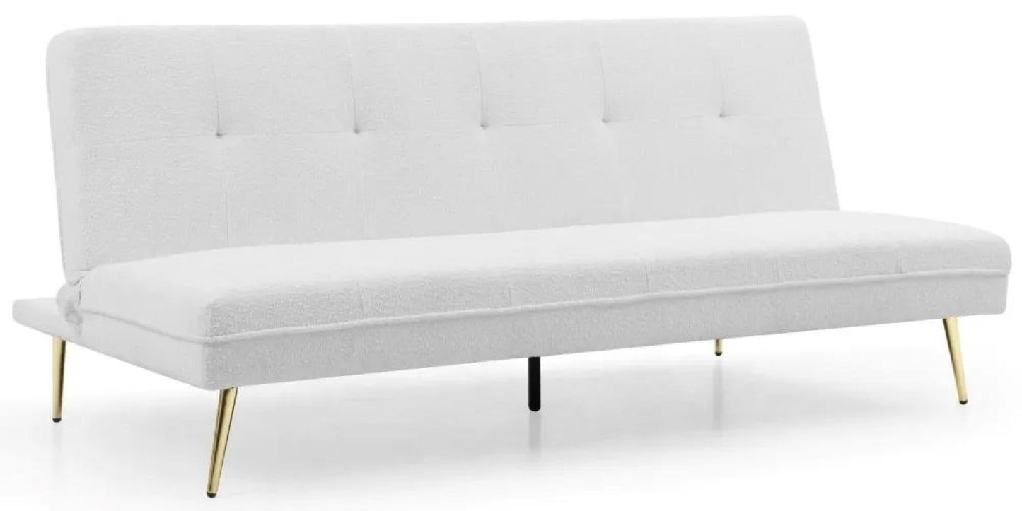 Juno Cream Boucle Fabric 3 Seater Futon Sofa Bed