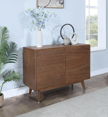 Carrington Walnut 1 Door 3 Drawer Compact Sideboard