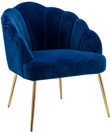 Vienna Eris Navy Blue Velvet Fabric Accent Chair