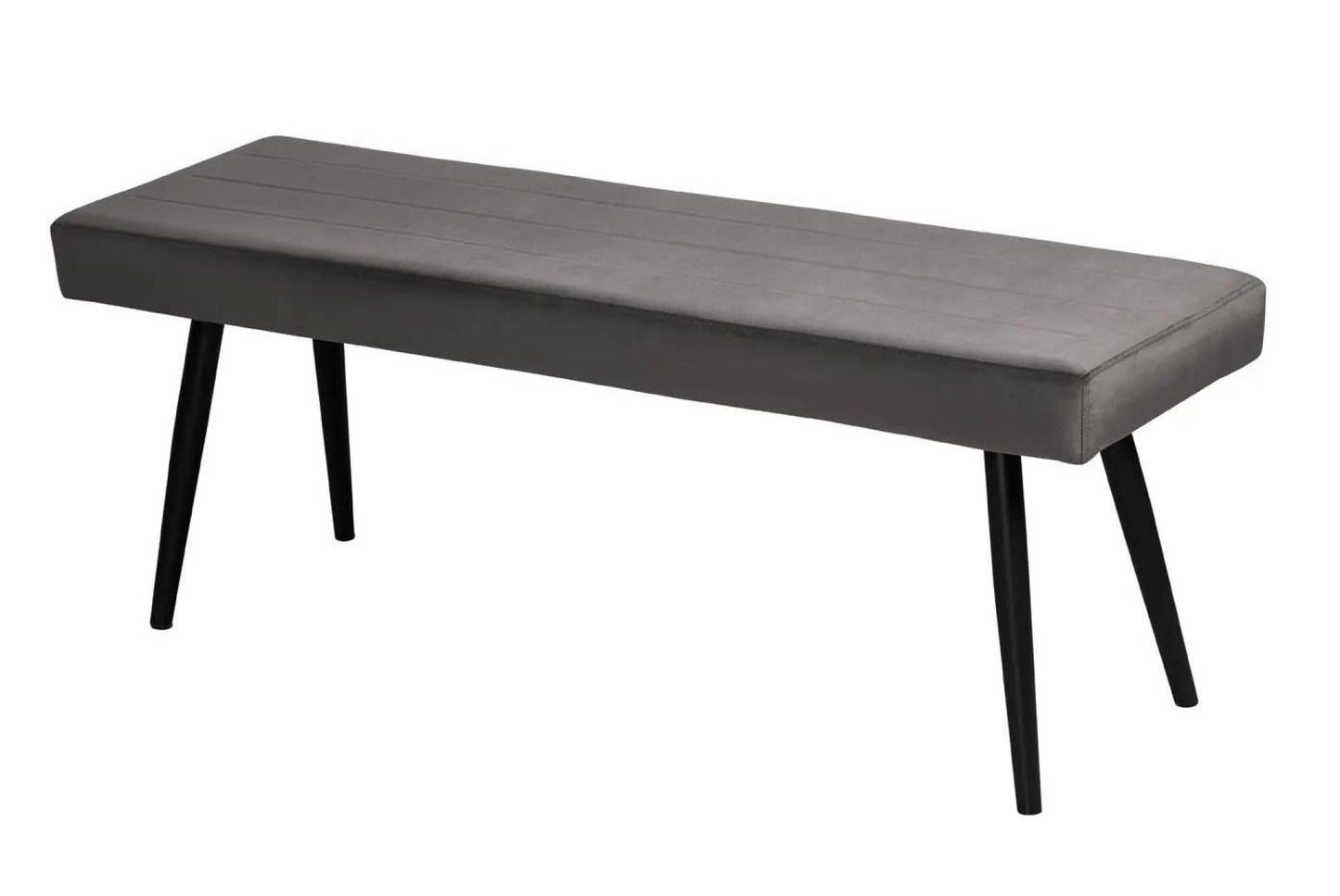 Dark Grey Velvet Fabric Dining Bench