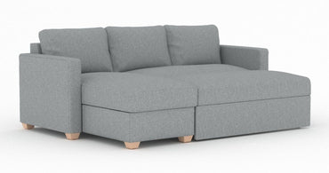 Oscar Carina Ash Grey Fabric Corner Sofabed