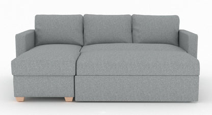 Oscar Carina Ash Grey Fabric Corner Sofabed