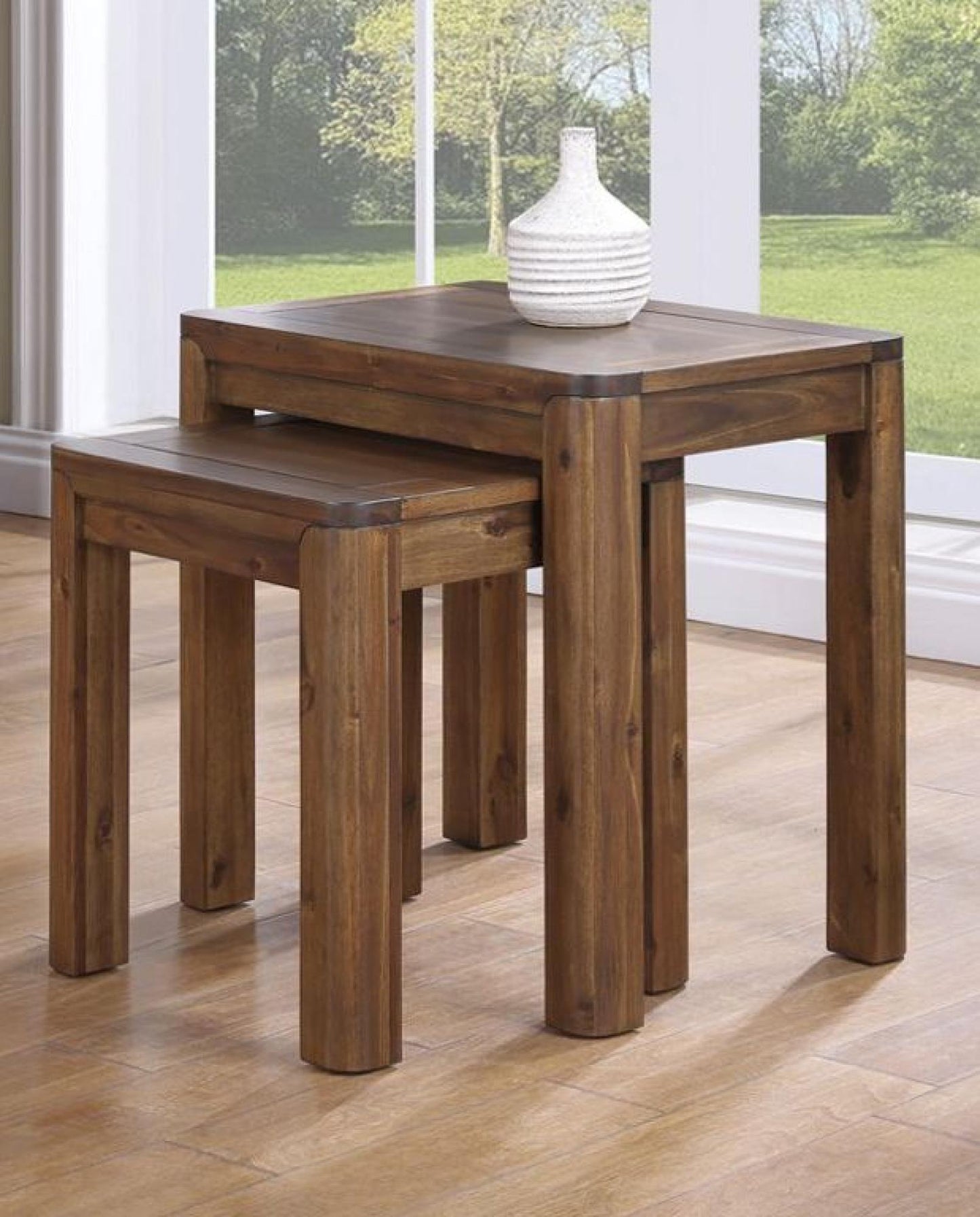 Monterey Acacia Wood Nest of 2 Tables