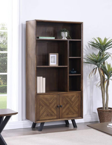 Nevada Mindi Wood 2 Door Large Bookcase