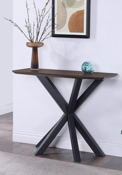 Nevada Mindi Wood Curved Console Table