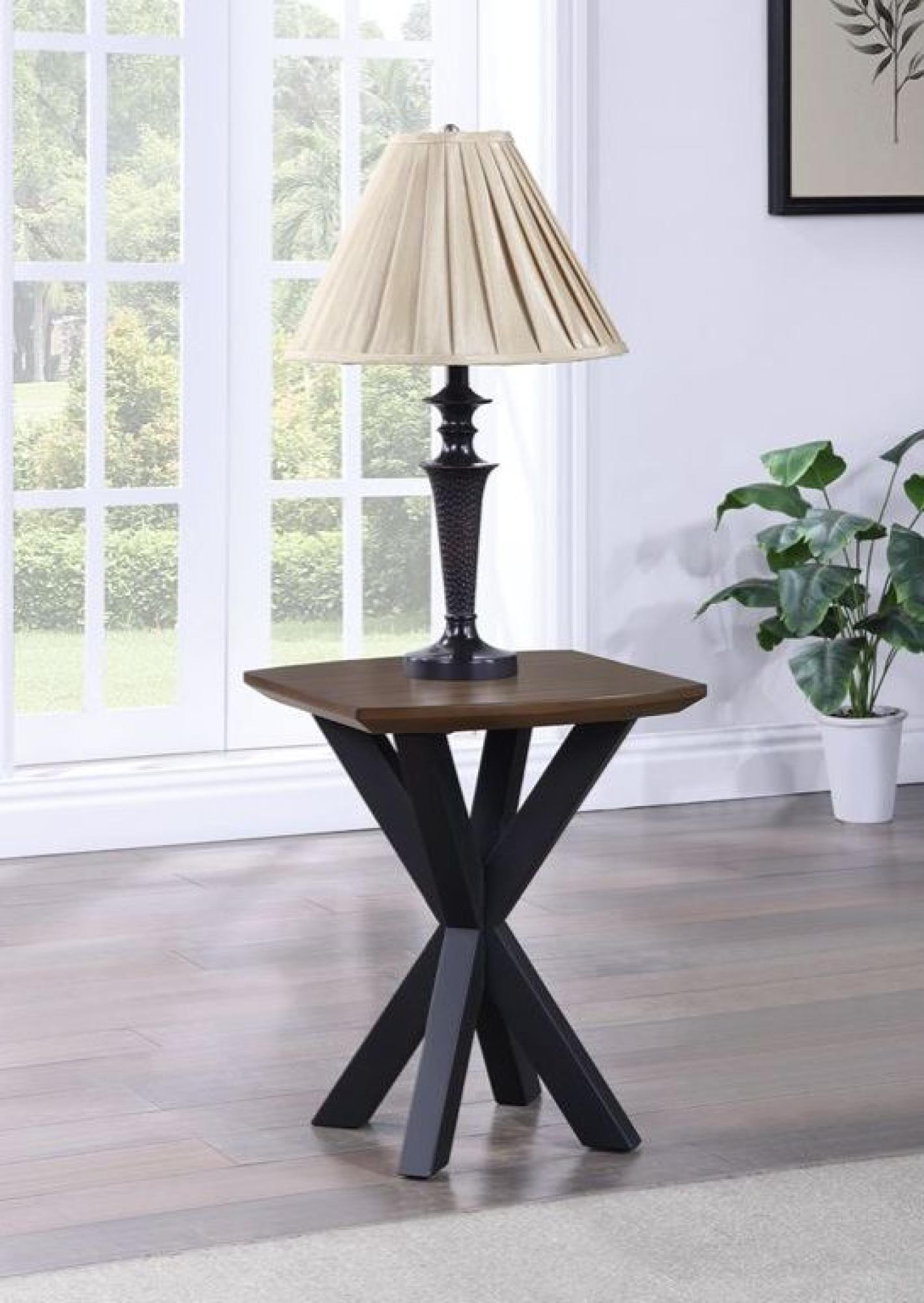 Nevada Mindi Wood Curved Lamp Table