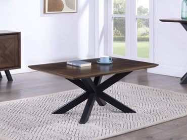 Nevada Mindi Wood Parquet Top Rectangular Coffee Table