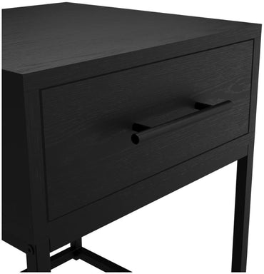 Bray Matte Black 1 Drawer Bedside Cabinet