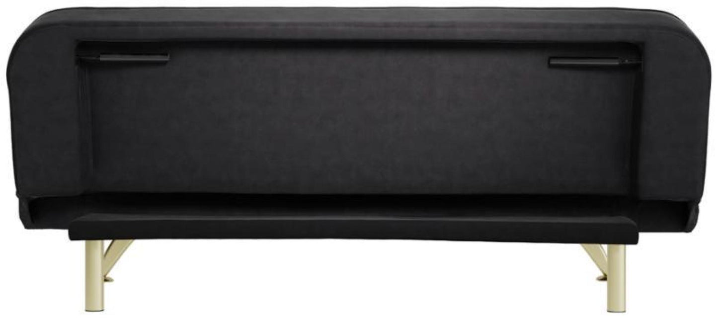 Burlington Black and Brushed Gold Velvet Fabric Sofa Bed