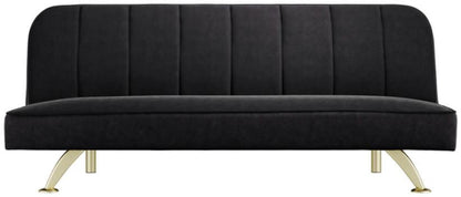 Burlington Black and Brushed Gold Velvet Fabric Sofa Bed