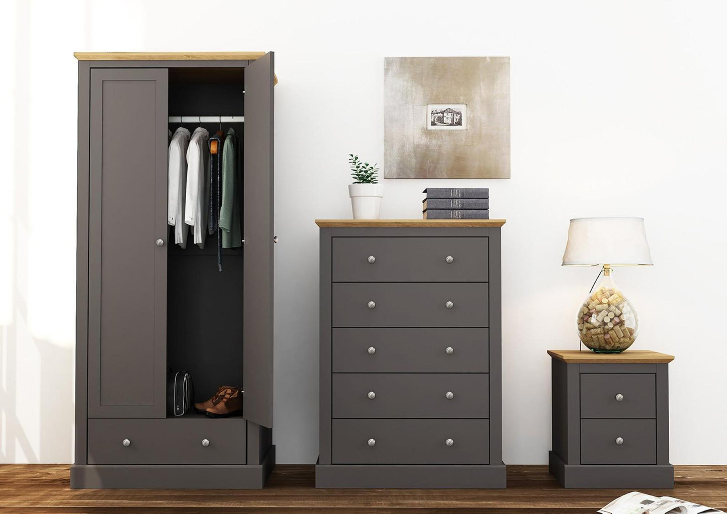 Devon Charcoal 5 Drawer Chest