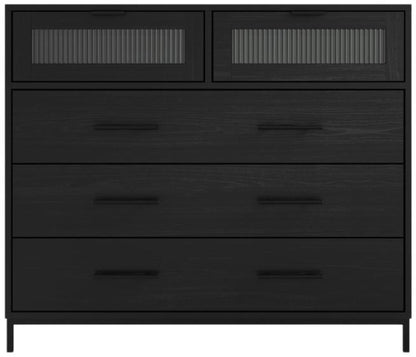 Edison Matte Black 3+2 Drawer Chest