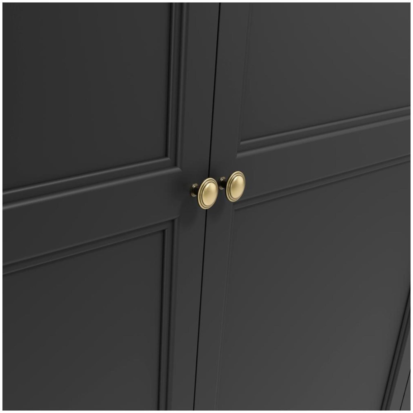 Ives Black 2 Door Combo Wardrobe