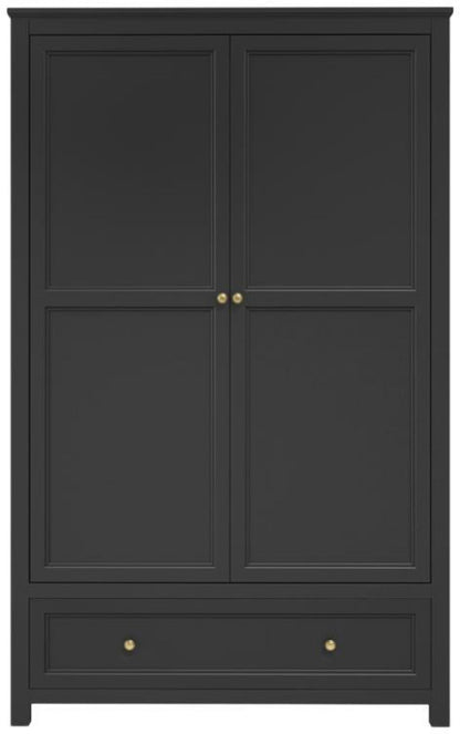 Ives Black 2 Door Combo Wardrobe