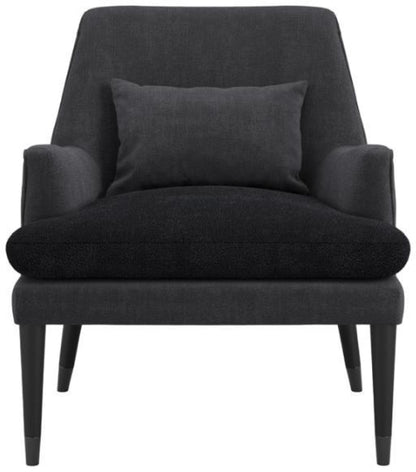 Montana Anthracite Linen Blend Fabric Accent Chair